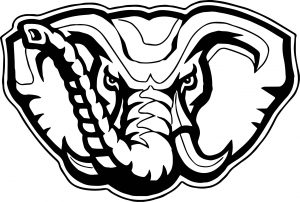 Elephant Football Logo Alabama Crimson Tide Coloring Page