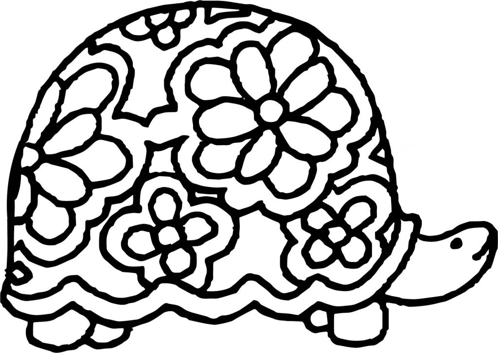 Flower Turtle Coloring Page - Wecoloringpage.com