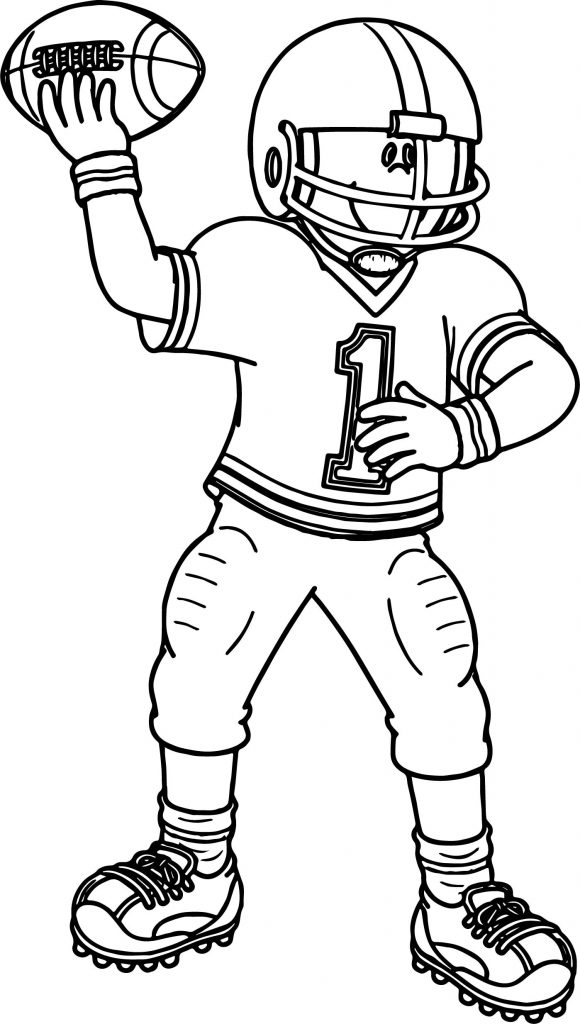 Football Player Sport Football Playing Football Coloring Page ...