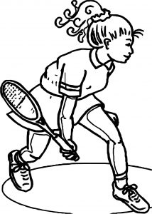 Girl Coloring Page Tennis