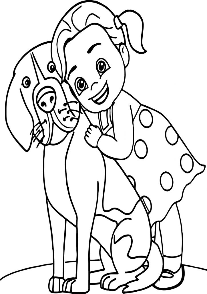 Girl Puppy Dog Coloring Page - Wecoloringpage.com