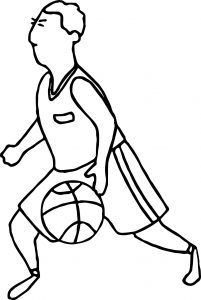Go Man Playing Basketball Coloring Page