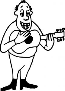 Guitar Player Strumming Guitar Man Coloring Page