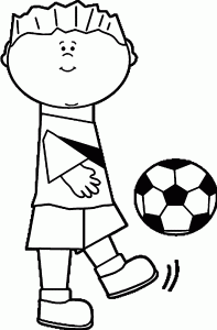 Image Boy Soccer Player Playing Football Coloring Page