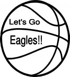 Lets Go Eagle Ball Playing Basketball Coloring Page
