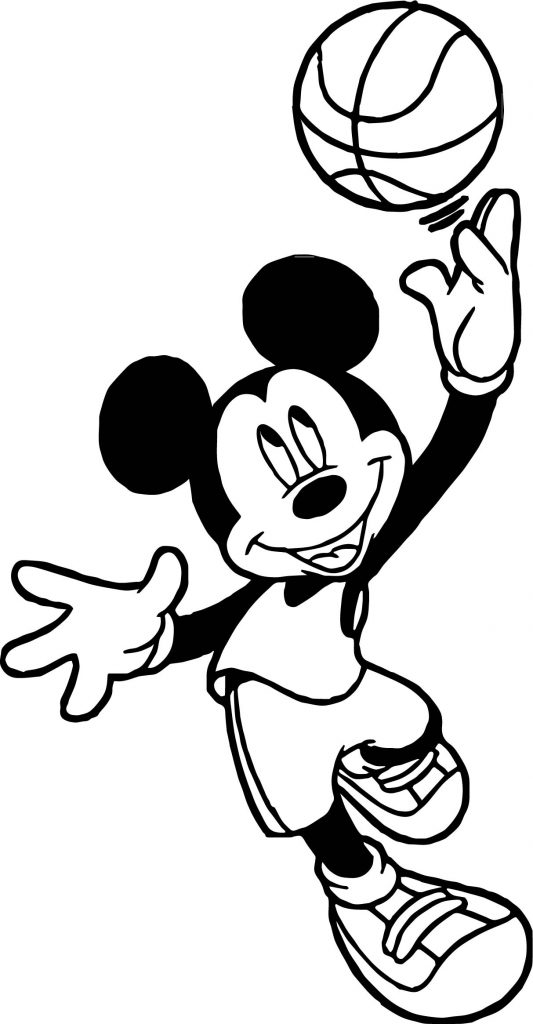 Mickey Playing Basketball Own Coloring Page - Wecoloringpage.com