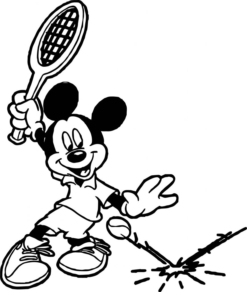 Mickey Tennis Splash Tennis Ball Coloring Page - Wecoloringpage.com