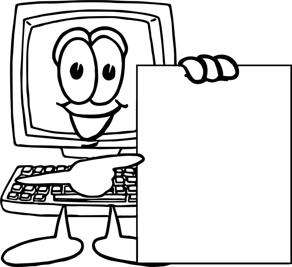 Playing Computer Games Look Blank Page Coloring Page - Wecoloringpage.com