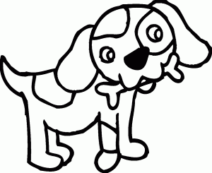Puppy Dog With Bone Dog Puppy Coloring Page