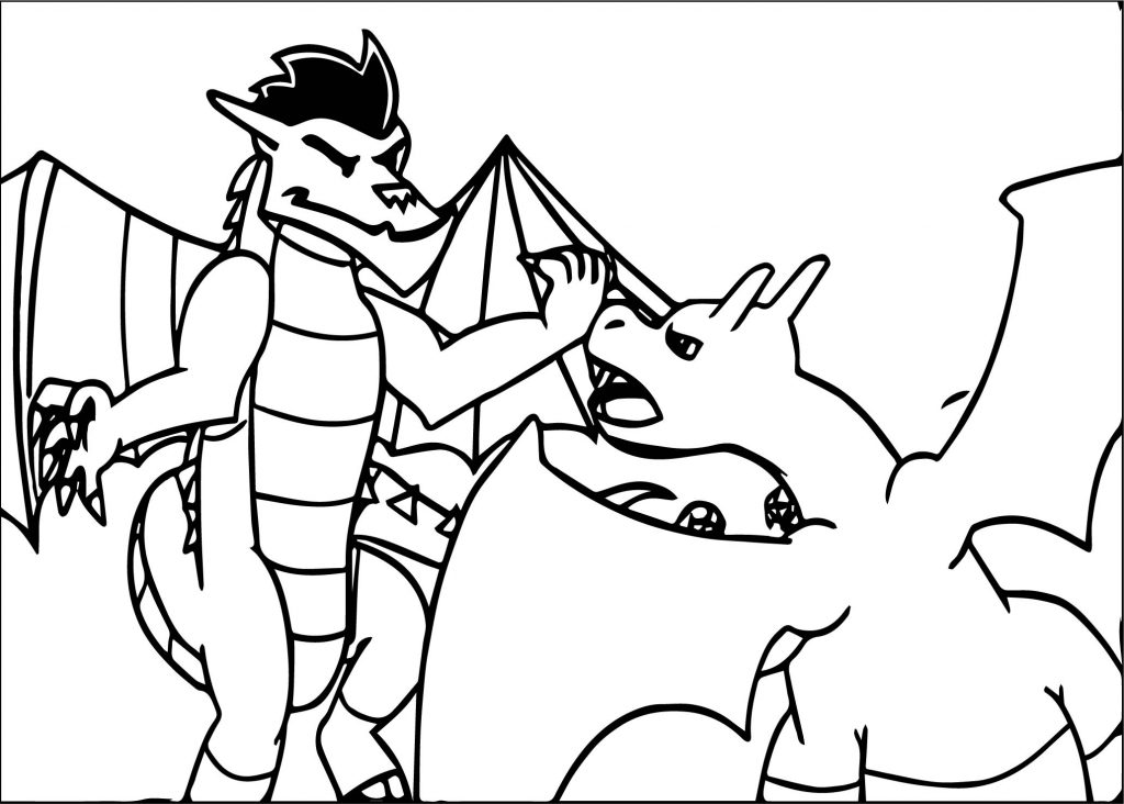 The American Dragon Vs Charizard Coloring Page - Wecoloringpage.com