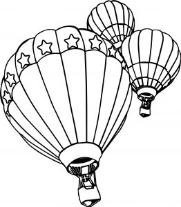 Three Air Balloon Coloring Page