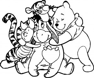 Winnie The Pooh Loved Friends Coloring Page