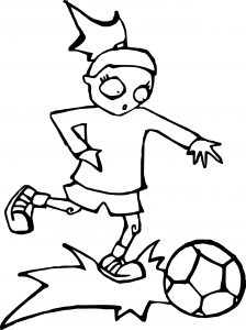 Zombie Girl Kids Playing Soccer Playing Football Coloring Page