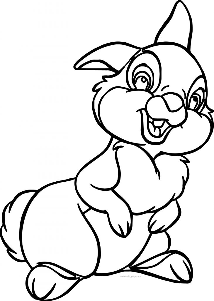 A Disney Bambi Thumper Bunny Cartoon Coloring Page | Wecoloringpage.com
