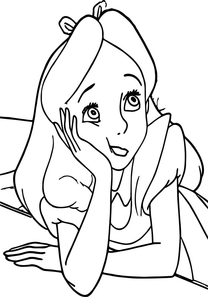 Alice In The Wonderland Boring Coloring Page - Wecoloringpage.com