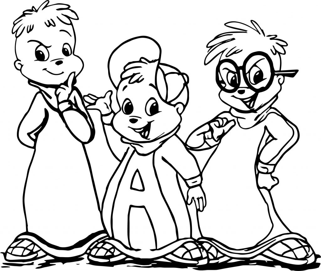 Alvin And Chipmunks Cartoon Coloring Page - Wecoloringpage.com