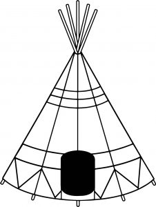American Indian Tent Black Enter Coloring Page