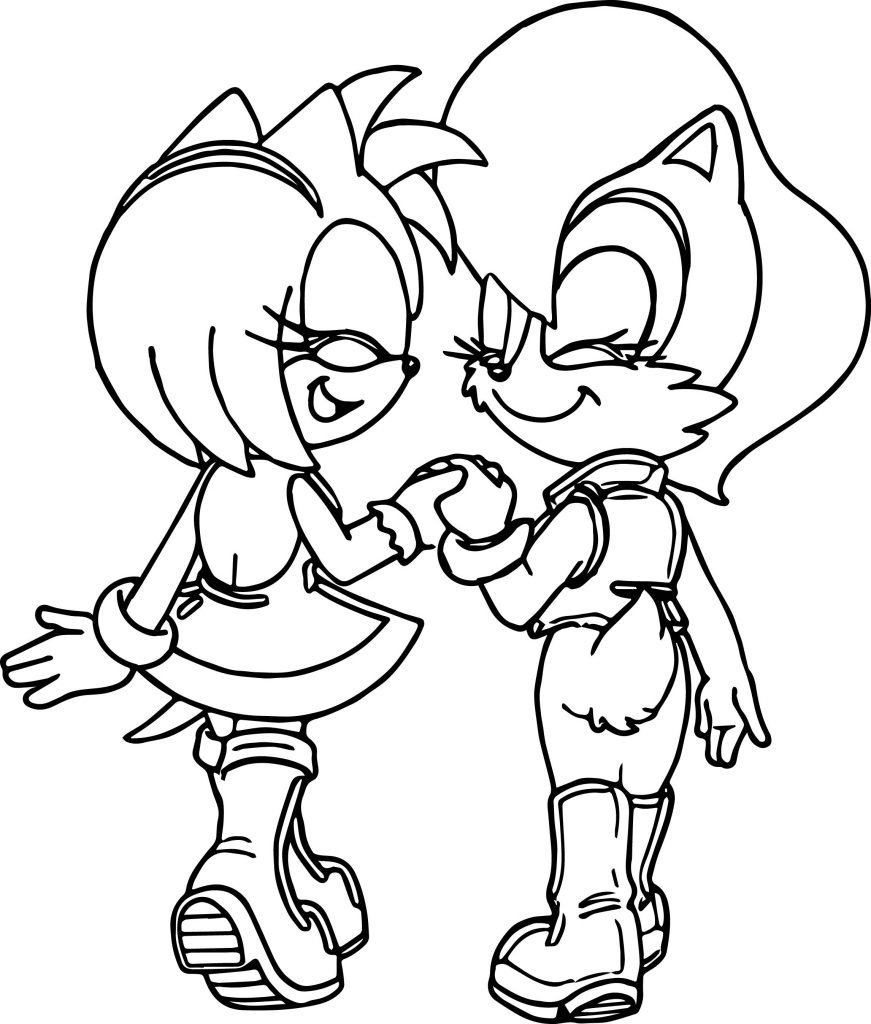 Amy Rose Girl Friends Coloring Page - Wecoloringpage.com