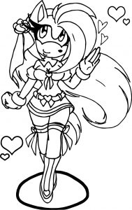 Amy Rose Love Girl Coloring Page