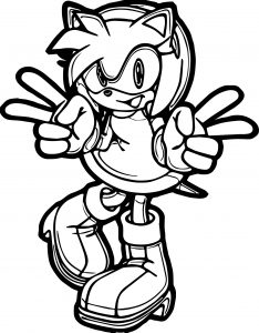 Amy Rose Peace Coloring Pages