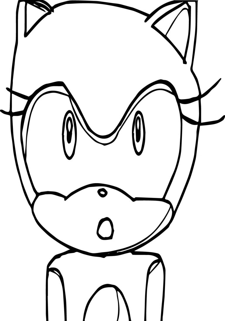 Amy Rose Shock Face Coloring Page - Wecoloringpage.com