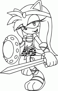 Amy Rose Soldier Warrior Coloring Page
