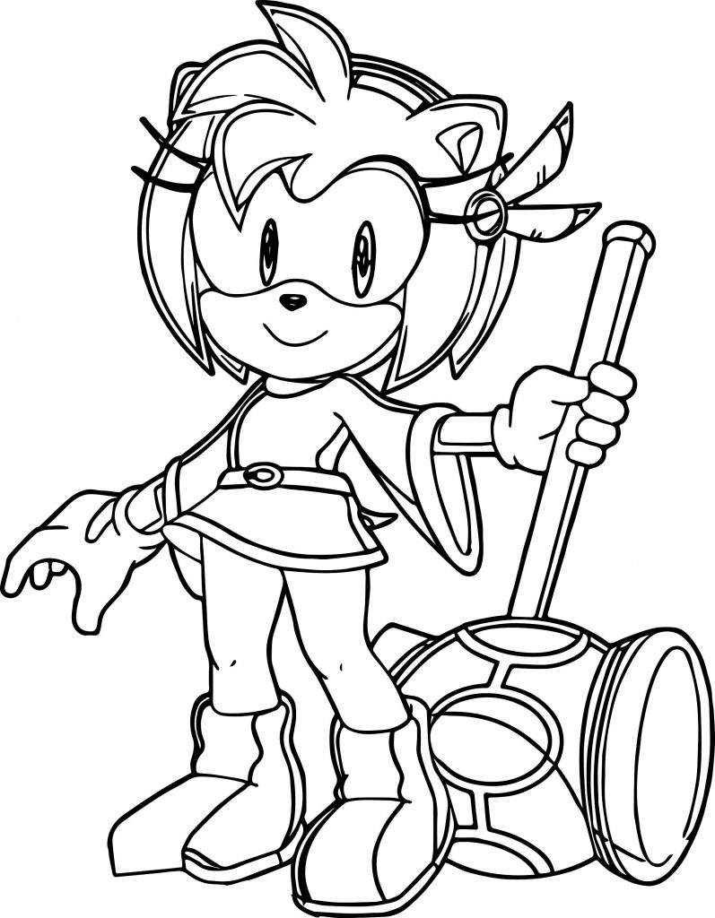 Amy Rose Time Coloring Pages | Wecoloringpage.com