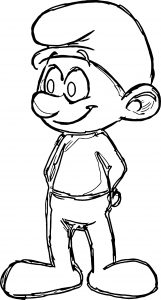 An Sketch Little Smurf Coloring Page