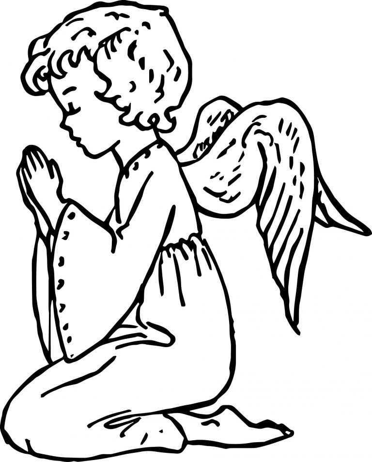 Angel Girl Prayer Coloring Page - Wecoloringpage.com