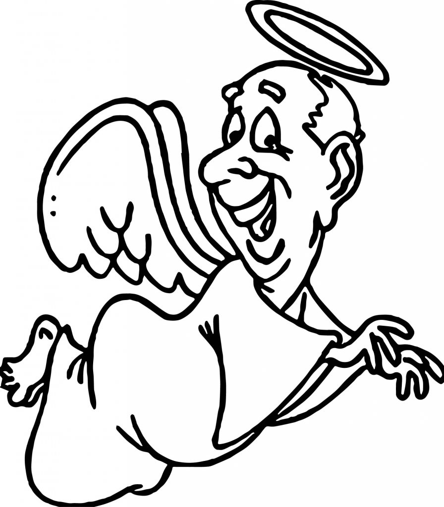 Angel Old Man Coloring Page | Wecoloringpage.com