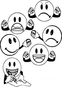 Anger Management Face Circle Coloring Page