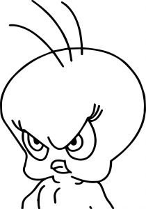 Angered Tweety Coloring Page