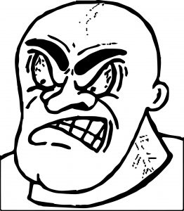 Angry Anger Management Bald Man Coloring Page