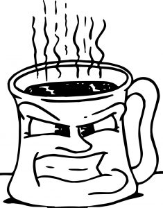 Angry Coffee Mug Coloring Page