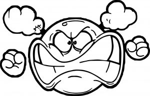 Angry Emoticon Face Coloring Page