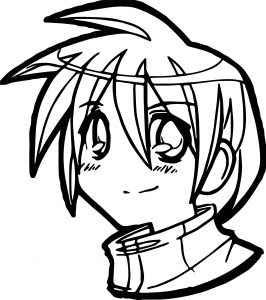 Anime Boy Face Coloring Page