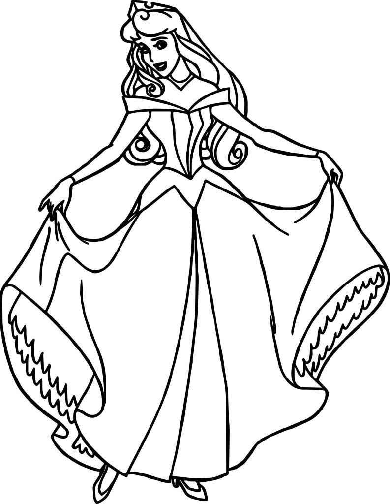 Aurora Pretty Girl Cartoon Coloring Page - Wecoloringpage.com