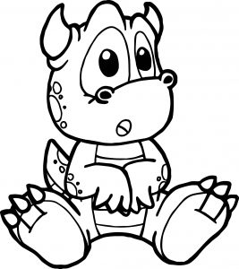 Baby Dinosaur Confused Coloring Page
