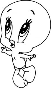 Baby Tweety Touch Coloring Page