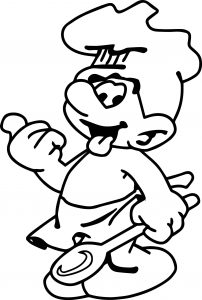 Baker Smurf Coloring Page