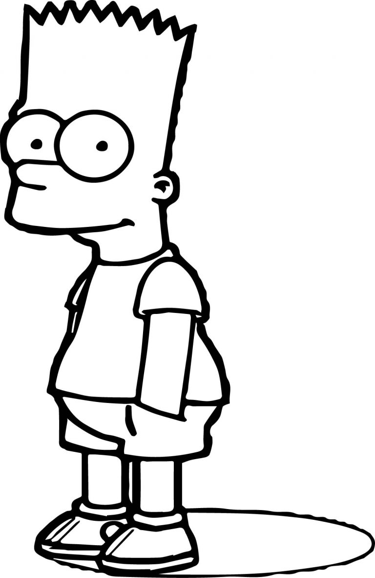 Bart Simpson Pose Coloring Page | Wecoloringpage.com
