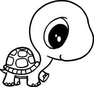 Big Head Small Body Tortoise Turtle Coloring Page