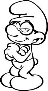 Brainy Allright Smurf Coloring Page