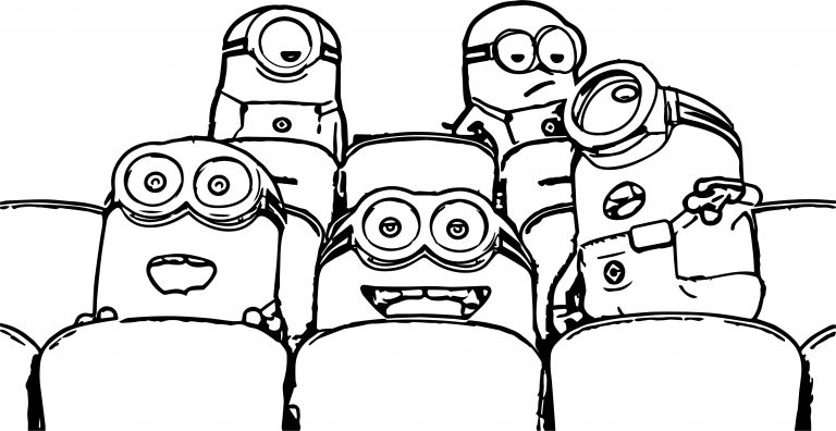 Cute Minion Cinema Coloring Page - Wecoloringpage.com