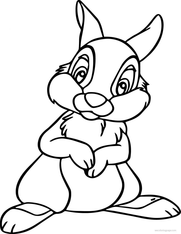 Disney Bambi Thumper Bunny Cartoon Just Coloring Page - Wecoloringpage.com