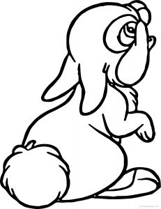 Disney Bambi Thumper Bunny Cartoon Look Coloring Page