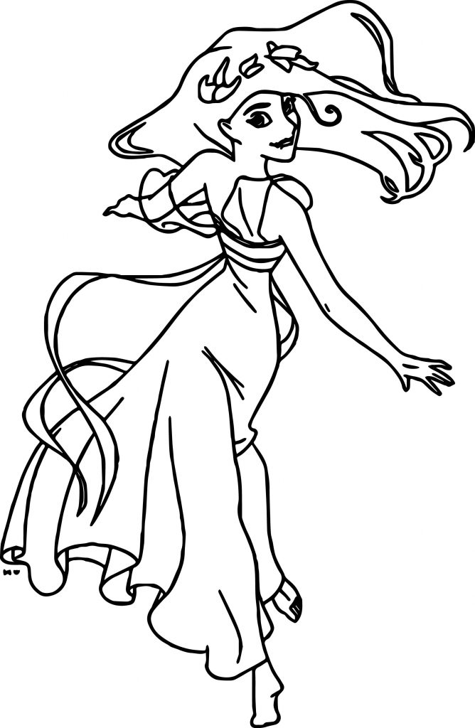 Disney Enchanted Princess Girl Dance Coloring Pages - Wecoloringpage.com