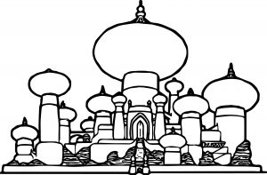 Disney Graphics Aladdin Castle Coloring Page