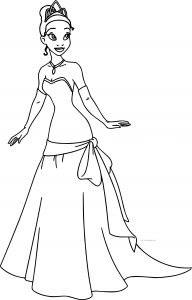 Disney The Princess And The Frog Perfect Tiana Dress Coloring Page