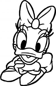 Duck Face Daisy Cute Coloring Page